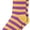 Purple Gold, variant on Pair of Men's College Stripe Cotton Dress Socks - Purple Pink Navy