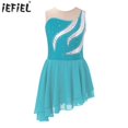 thumbnail image 2 of Traje de patinaje artístico con lentejuelas y diamantes de imitación para niñas, sin mangas, ajustado, Ropa de baile lírico de Ballet, vestido de Ballet Gymantics, 2 of 5