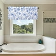 thumbnail image 3 of Blue Floral Valances 54" W x 18" L - Blue and White French Country Rustic Floral Kitchen Curtains Valance for Windows Rod Pocket Blue Floral Kitchen Decor Decorations, 3 of 5