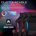 thumbnail image 3 of Gamer Gear EdgeX LED Ergonomic Gaming Chair with Adjustable Padded Headrest, Vibrating Lumbar Pillow, Extendable Padded Footrest, Black and Red, 3 of 13