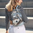 thumbnail image 5 of Yiaed Majestic Snowy Wolf Print Laptop Backpack Travel Canvas Backpack Vintage Aesthetic Backpack for School Knapsack Plain Backpack Backpack for School-Medium, 5 of 5