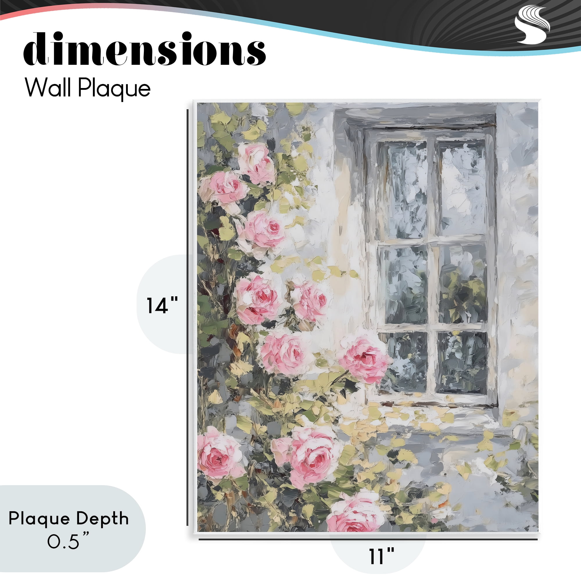 Stupell Industries View Of Roses Cottage Window Wall Plaque Art, design by LSR Design Studio