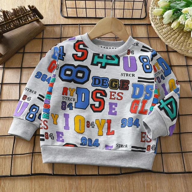 Children Sweater Cotton Kids T-shirt Boy's Girl's Long Sleeve Dress Cartoon Pattern Spring Autumn Clothes Dresses Kids Clothes