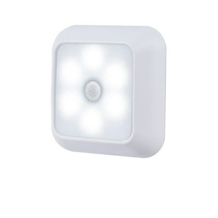 

6 Led Night Light Motion Sensor Wall Closet Cabinet Stair Wireless Lamp