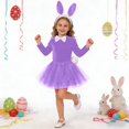 thumbnail image 4 of XXWXYD 4Pcs Easter Bunny Costum𝖾 Novelty Rabbit Ear Headband Fancy Tulle Tutu Skirt Cute Bowknot Tie and Cute Bunny Tail, 4 of 4