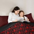thumbnail image 5 of Feelyou Adult Boho Damask Queen Comforter Set, Black Red Cat Kitten Bedding Set, 3pcs, 5 of 8