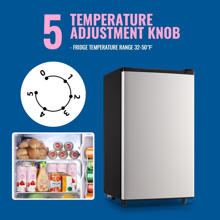 WANAI 3.2 Cu.ft Mini Refrigerator, 5 Temp Control Small Fridge