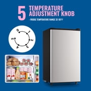 WANAI 3.2 Cu.ft Mini Refrigerator with 5 Temp Control Small Fridge Compact Size for Any Room Silver