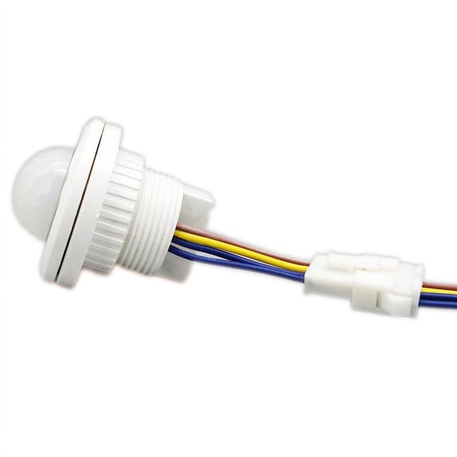 Mini sensor de movimiento infrarrojo PIR, detección de movimiento, 220 V, tiempo ajustable, luz LED automática infrarroja, bruja