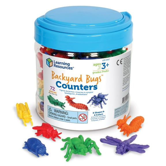 Learning Resources Backyard Bugs Counters, Educational Counting and Sorting Toy  Ages 3 