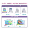thumbnail image 4 of Todays Kids Mermaids Toddler Bedding Set for Girls - 4-Piece Toddler Bed Sheets and Comforter Set, Reversible Comforter & Pillowcase, Flat Sheet, Fitted Sheet, Breathable & Super Soft Microfiber, 4 of 9