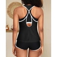 thumbnail image 4 of Traje de baño Tankini Yonique de 3 piezas para mujer con pantalones cortos M, color negro, 4 of 6