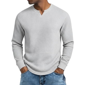 Men's Heavyweight Cotton Long Sleeve Thermal Top, White 3XL, 1