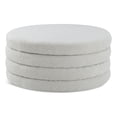 thumbnail image 1 of Meridian Furniture Aphia Cream Boucle Fabric Coffee Table with Deep Channel Tufting, Cream, 1 of 4