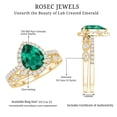 thumbnail image 6 of Rosec Jewels Womens Created Emerald Solitaire Rings Set with Diamond, Teardrop Ring for Her, 18K Yellow Gold, US 9.50, 6 of 7