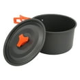 thumbnail image 1 of Camping Cookware Set, Outdoor Cookware Kit Easy To Carry Non Stick Hard Oxidized Aluminum  For Backpacking Orange,Green,Black, 1 of 8