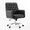 Black, variant on COLAMY Office Chair Home Desk Chair Ergonomic Mid-Back Leather Swivel Computer Chair with Armrests, Adjustable Height Padded Tufted Task Chair, Black