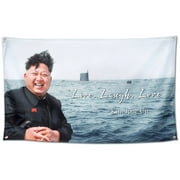 DANF Kim Jong Un Flag 3x5FT, Live Laugh Love Quote Banner 300d Thicker Fabric Mancave Wall Tapestry College Dorm Decor