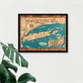 thumbnail image 3 of Vintage Pictorial Illustration Historical Map Long Island New York Smith 1933 Art Print Framed Poster Wall Decor 12x16 inch, 3 of 5