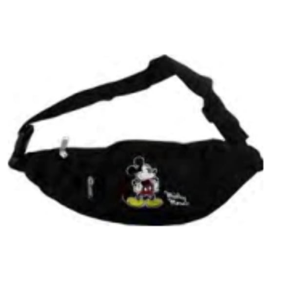 Disney Embroidered Adjustable Strap Male Fanny Pack, Black