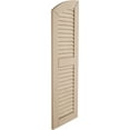 thumbnail image 3 of Ekena Millwork 15"W x 86"H (81" Low Side) Timberthane Sandblasted Two Equal Louver w/Elliptical Top Faux Wood Shutters (Per Pair), Primed Tan, 3 of 6