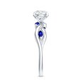 thumbnail image 3 of Lab Grown Diamond Designer Engagement Ring with Sapphire, 14K White Gold, US 11.00, 3 of 8