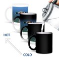 thumbnail image 4 of 3dRose, Male Mallard Duck in Flight on a Blue to Green Gradient Background, 11oz Magic Transforming Mug, 4 of 8