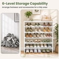 thumbnail image 6 of Costway 3 PCS Stackable Shoe Rack 31-Inch Horizontal Organizer 2-tier StorageShelf White, 6 of 9