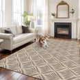 thumbnail image 2 of 8'x10' Area Rugs, Brown Floral Indoor Outdoor Area Rug for Living Room Bedroom, Vintage Modern Geometric Abstract Art Washable Bathroom Rugs Kitchen Floor Carpet Mats Home Decor Aesthetic, 2 of 8