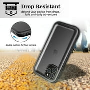 SPORTLINK Waterproof Case for iPhone 11 Pro Full Body Heavy Duty Shockproof 360 Sealed Rugged Dustproof Phone Screen Protector 5.8 inch - Frosted Black