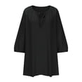thumbnail image 6 of CFLVAEK Waffle Knit Tops for Women Loose Fit Eyelet 3/4 Sleeve Blouses Casual V Neck Pullover Tops Solid Color Going Out Vcation Shirts Black S, 6 of 9