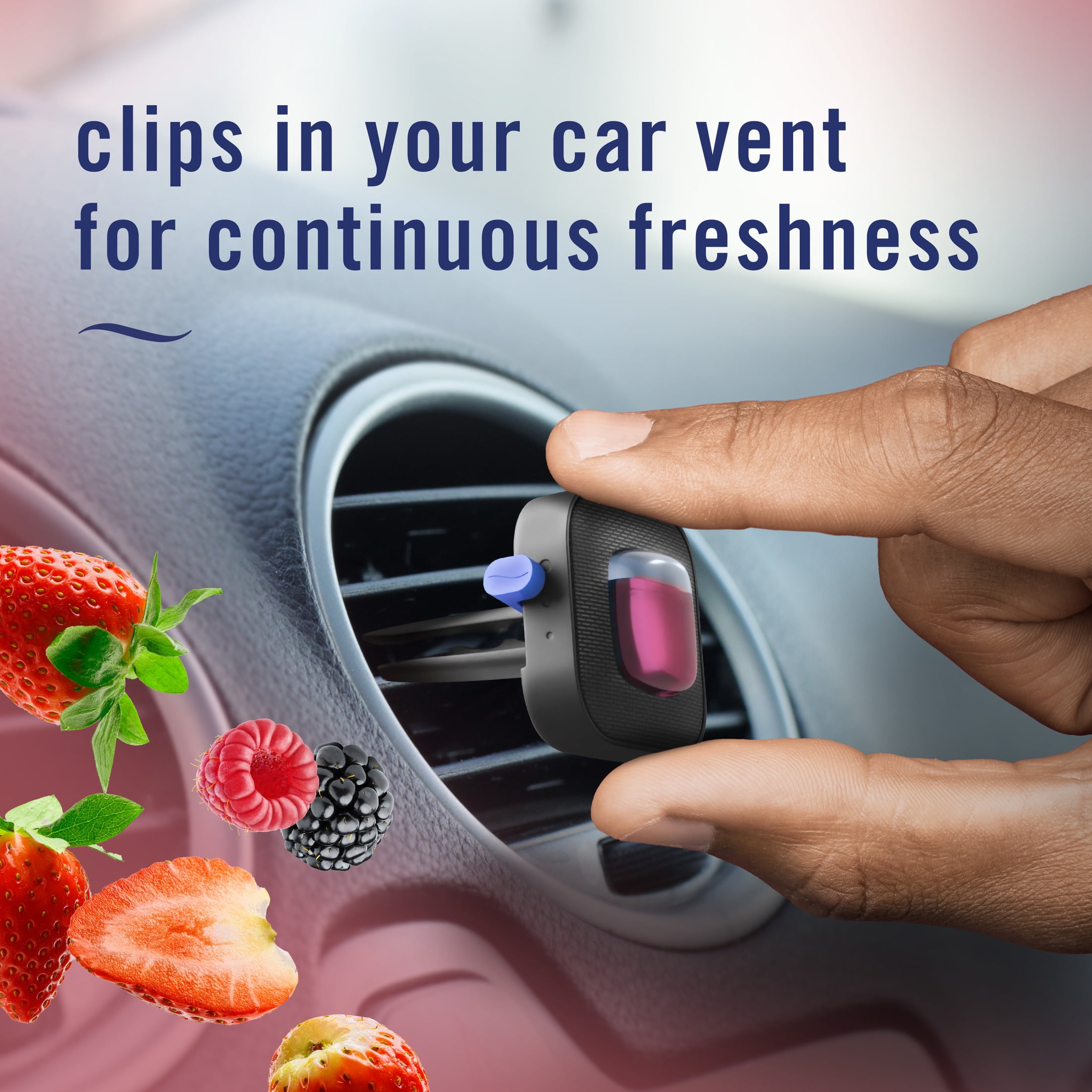 (2 pack) Febreze AUTO Car Air Freshener, Odor-Fighting Car Vent Clip, Berry, 2 Count