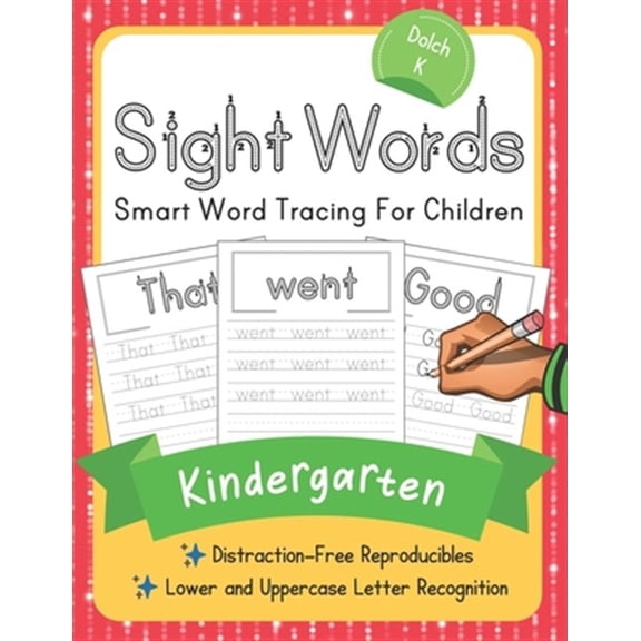Pre-Owned Dolch Kindergarten Sight Words: Smart Word Tracing For Children. Distraction-Free Reproducibles for (Paperback) by Elite Schooler Workbooks