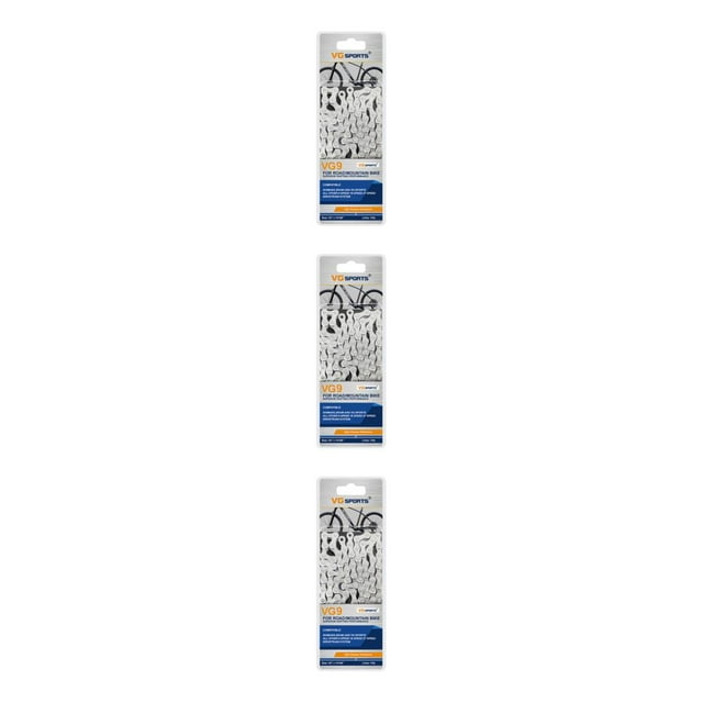 Thinsony Easy To Install Wide Compatibility Bike Chain For Mountain And Road Bikes Stylish Road Bike Chain silver 9 Speed 3Set