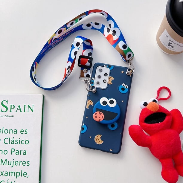 Funda de teléfono con correa de cordón cruzado de dibujos animados para Samsung Galaxy A6, A7, A8 Plus 2018, A51, A71, 4G, A12, A50, A70, A50s, A30 Fivean unisex