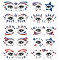 thumbnail image 2 of 4th of July Temporary Tattoos Stickers, 10 Pcs US Flag Face Tattoo Eye Makeup Sticker, Party Costume Body Face Decorations Supplies, 2 of 7