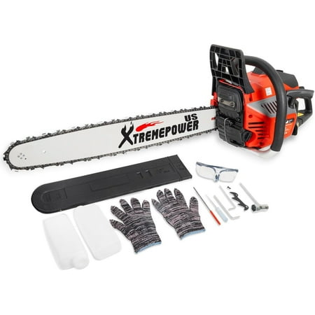 XtremepowerUS 22" Chainsaw 58cc Gas Engine Wood Cutting Aluminum Gasoline Gas 2-Stroke Chainsaw Cutting Wood Cutter Industry Engine Motor EPA