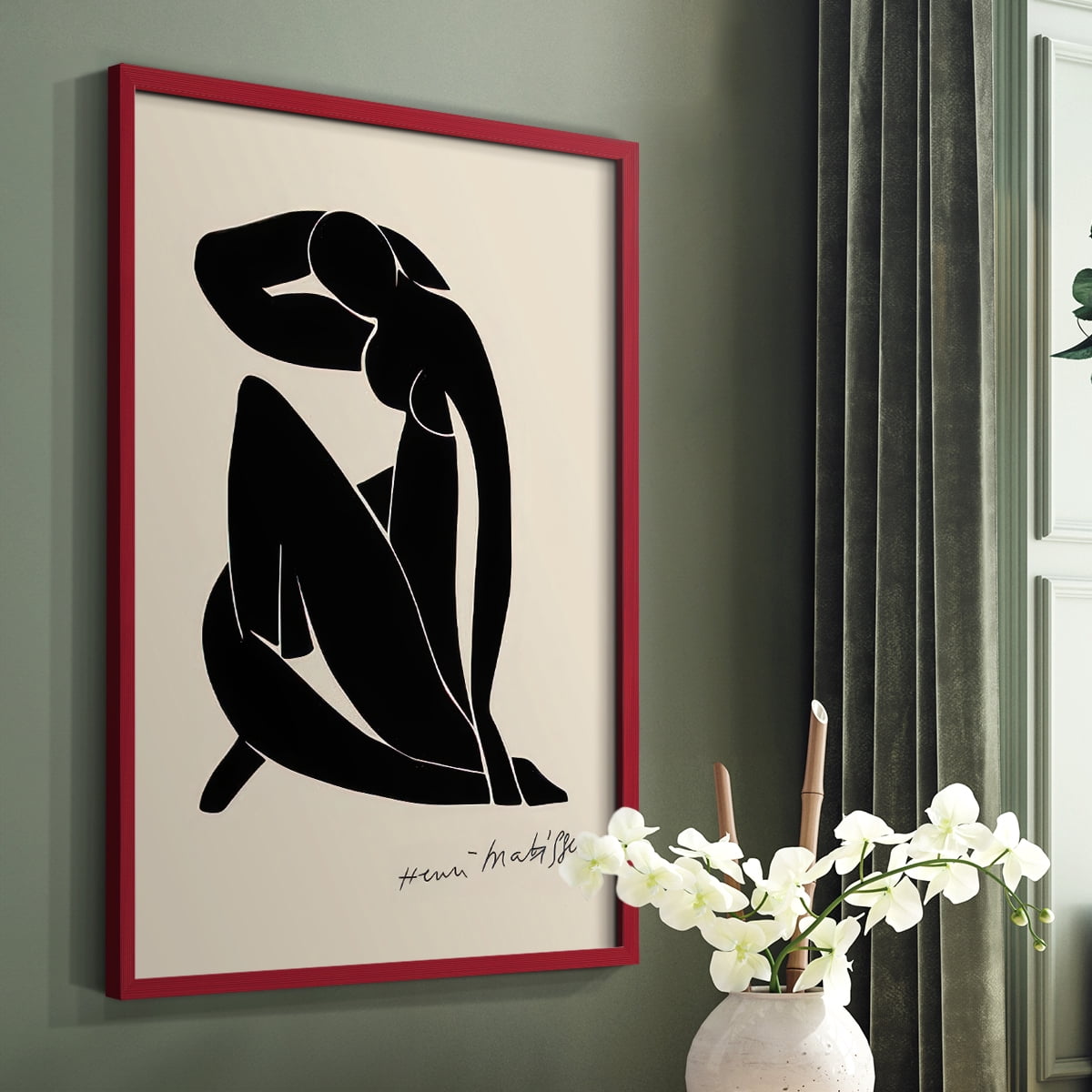 Matisse CLXXXVI Framed Print in Red Solid Wood 8 x 10 Framed Print