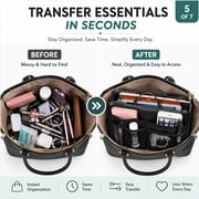 Women’s Purse Organizer Insert with Zipper and Handles, Multi Pocket Handbag and Tote Bag Liner, TIKA