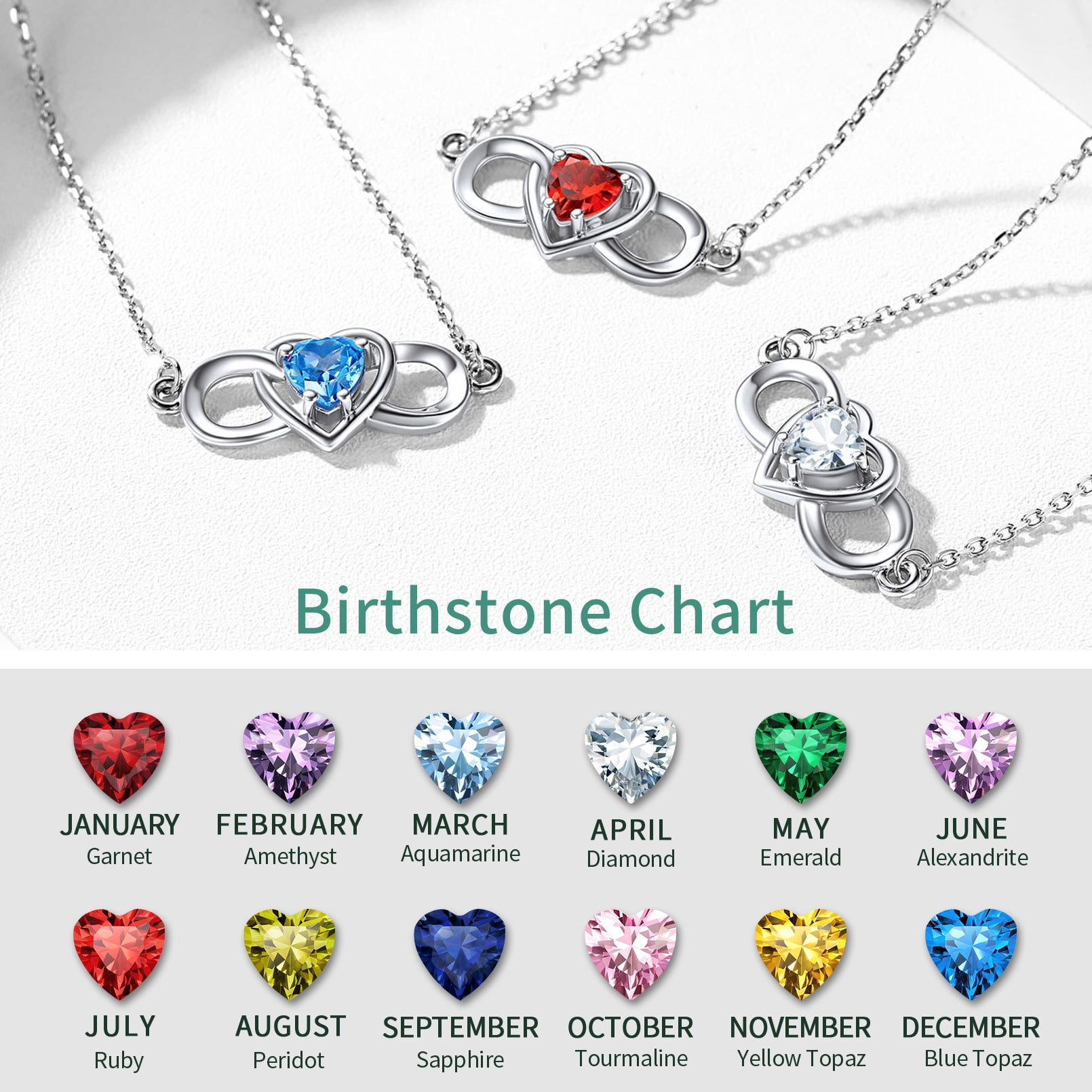 ChicSilver Infinity Love Heart Symbol Charm Anklet for Women 925 Sterling Silver Adjustable Birthday Gift for Mom Women Wife Her Created Alexandrite June Birthstone Jewelry