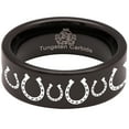 thumbnail image 5 of Horseshoe Tungsten Carbide Ring, 5 of 9