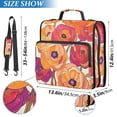 thumbnail image 2 of FORMRS Zipper Binder with Shoulder Strap 2-inch Ring 500 Sheet Capacity File Bag, Orange Hand Drawn Floral, 2 of 5