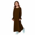 thumbnail image 1 of XQYLOS Robe Abaya Unie pour Filles Col Ras du Cou Kaftan de Prière Musulman Ramadan Tenue de Mosquée Confortable Robe Modeste Vêtements Islamiques de Tous les Jours, 1 of 4