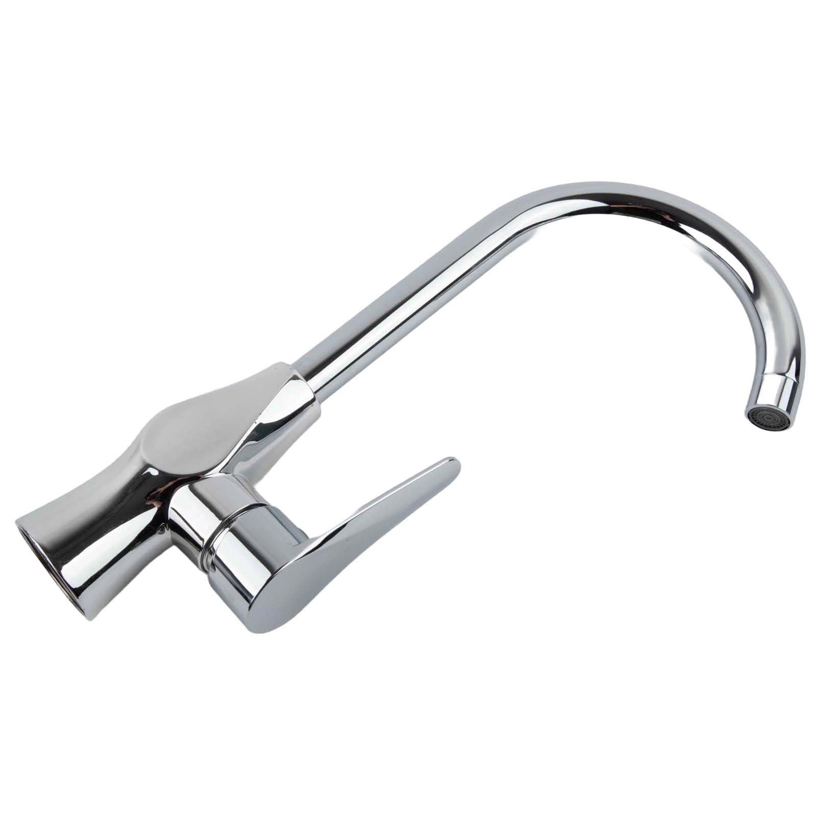 Kitchen Polished Chrome Plated Swivel Basin Sink Cold Hot Mixer Tap