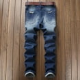 thumbnail image 4 of SOOMLON Y2K Jeans Mens Retro Baggy Pants High Waist Hip Hop Loose Joggers Trousers Streetwear Ripped Casual Pants Button Denim Jeans Blue XXL, 4 of 7