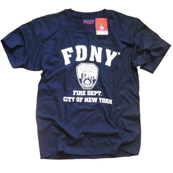 FDNY T-SHIRT, Officially Licensed Crewneck New York Fire Department Athletic Tee, Navy XL
