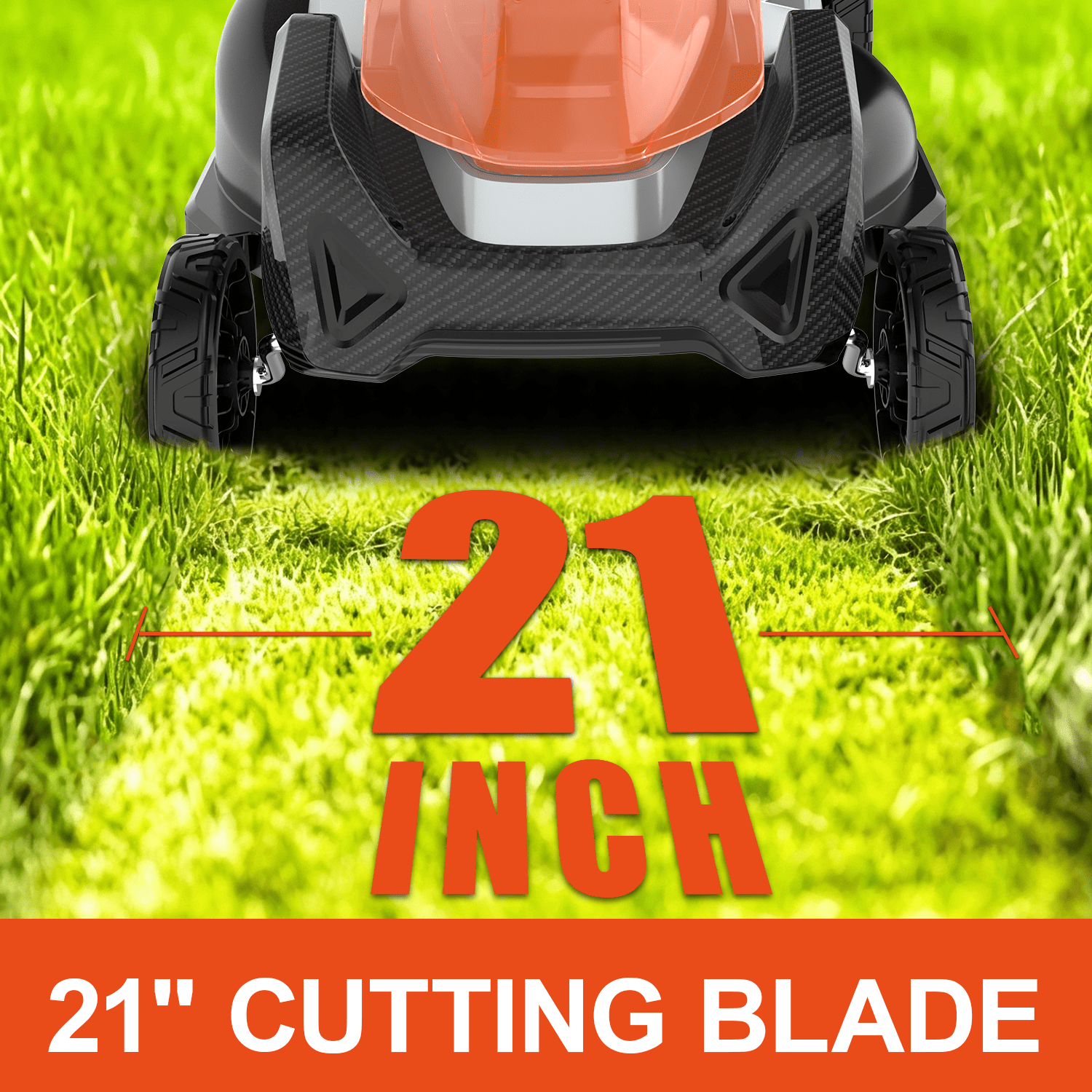 FLOYANT 21in Lawn Mower，Electric Lawn Mower with 8-Position Height Adjustment,Battery Powered Cordless Lawn Mowers with 60L Grass Bag, 2 x 8.0Ah Batteries & Charger Included