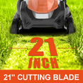 thumbnail image 2 of FLOYANT 21in Lawn Mower，Electric Lawn Mower with 8-Position Height Adjustment,Battery Powered Cordless Lawn Mowers with 60L Grass Bag, 2 x 8.0Ah Batteries & Charger Included, 2 of 8