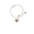 thumbnail image 2 of Delight Jewelry Brown Giraffe Print Heart with Nurse Hat - Silvertone Leaf Delicate Bracelet, 6.25+1.75", 2 of 4