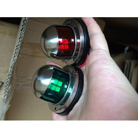 

2pcs Green and Red Marine Boat Yacht LED Warning Light Set 12V Stainless Steel Bow Navigation Indicator Spot Lights default